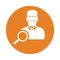 Black hat seo icon. Rounded orange cclor vector