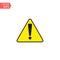 Black hazard warning attention sign with exclamation mark on white eps 10