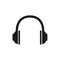 Black headphone vector icon illustration isolated on the white background