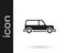 Black Hearse car icon isolated on white background. Vector