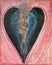 Black Heart Hand PAinted Illustration Love Breaking Splitting Divorce Crisis