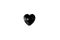 Black heart jewel issolated on white background