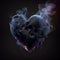 Black Heart Smoke Smoking Embers Dark Valentine Love Generative AI