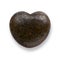 Black heart stone, love pebble, rock in heart shape,