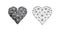 Black hearts in low poly style. Symbols of love. Emoticons hearts. Vector images