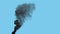 black heavy defilement smoke emission from coal power plant, isolated - industrial 3D illustration