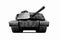 Black Heavy Military Tank in Camouflage isolated on white background.