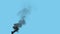 black heavy pollute smoke exhaust from fuel oil power plant, isolated - industrial 3D illustration