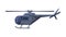 Black Helicopter, Government Vehicle, Luxury Business Transportation, Side View Flat Vector Illustration