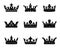 Black heraldic royal crowns