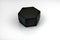 Black hexagonal box. Cardboard hexagonal box on a white background with reflection