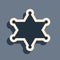 Black Hexagram sheriff icon isolated on grey background. Police badge icon. Long shadow style. Vector