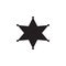 Black hexagram sheriff star badge sign.