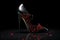 Black high heel shoes with broken glass on black background. 3d illustration, women shoes stomp on broken heart in dark tone.,