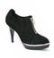 Black high heel women shoe with zipper