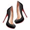 Black high-heeled shoes