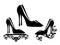 Black high heeled shoes vector design