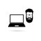 Black Hipster laptop icon or logo