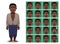 Black History Male Slave Cartoon Emoticon Faces Vector Illustration