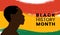 Black history month banner. Celebrated in February in the USA