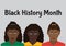 Black History Month with characters vector illustration