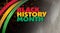 Black History Month title treatment with ribbons and brushstroke texture graphic background