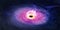 Black hole absorbing a galaxy. Universe with stars and stars. Starry sky with spiral of stars