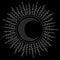 Black Hole Sun and celtic crescent moon, design. Solar eclipse design