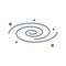 Black hole universe vector icon. Line icon on white background