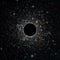 Black hole in the universe. Wormhole and stars in outer space. Astrophysics concept for background. Galaxy center with