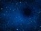 Black hole in universe. Wormhole and stars in outer space. Blue nebula with mystery hole in deep cosmos. Space nebula concept for