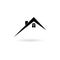 Black Home roof icon, Real estate symbol