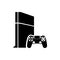 Black Home video game console symbol for banner, general design print and websites.