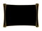 Black horizontal scroll with gold outline, ancient scroll shape with copy space for text, vector line drawing, engraving