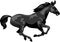 Black horse galloping vector