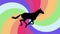 Black horse running silhouette on rainbow spiral background new quality unique animation dynamic joyful 4k video stock