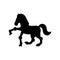 Black horse sign icon. Steed symbol. Cartoon animal vector