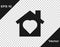 Black House with heart inside icon isolated on transparent background. Love home symbol. Family, real estate and realty