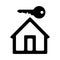 Black House Icon with Key On Top