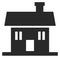 Black house icon. Property symbol. Town building