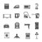 Black Household Appliances Icons Set