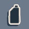 Black Household chemicals blank plastic bottle icon on grey background. Liquid detergent or soap, stain remover, laundry