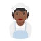 Black Housewife Avatar Flat Icon on White