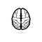 Black Human brain simple illustration, Human brain sticker, icon, logo