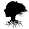 Black human head tree vector