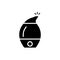Black humidifier air diffuser icon isolated on white background. Purifier microclimate ultrasonic home flat vector illustration.