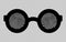 Black hypnotic glasses isolated on a transparent background. Vector illustration.