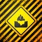 Black Iceberg icon isolated on yellow background. Warning sign. Vector