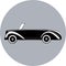 Black icon of cabriolet vector illustration