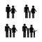 Black icon of a family white background vector